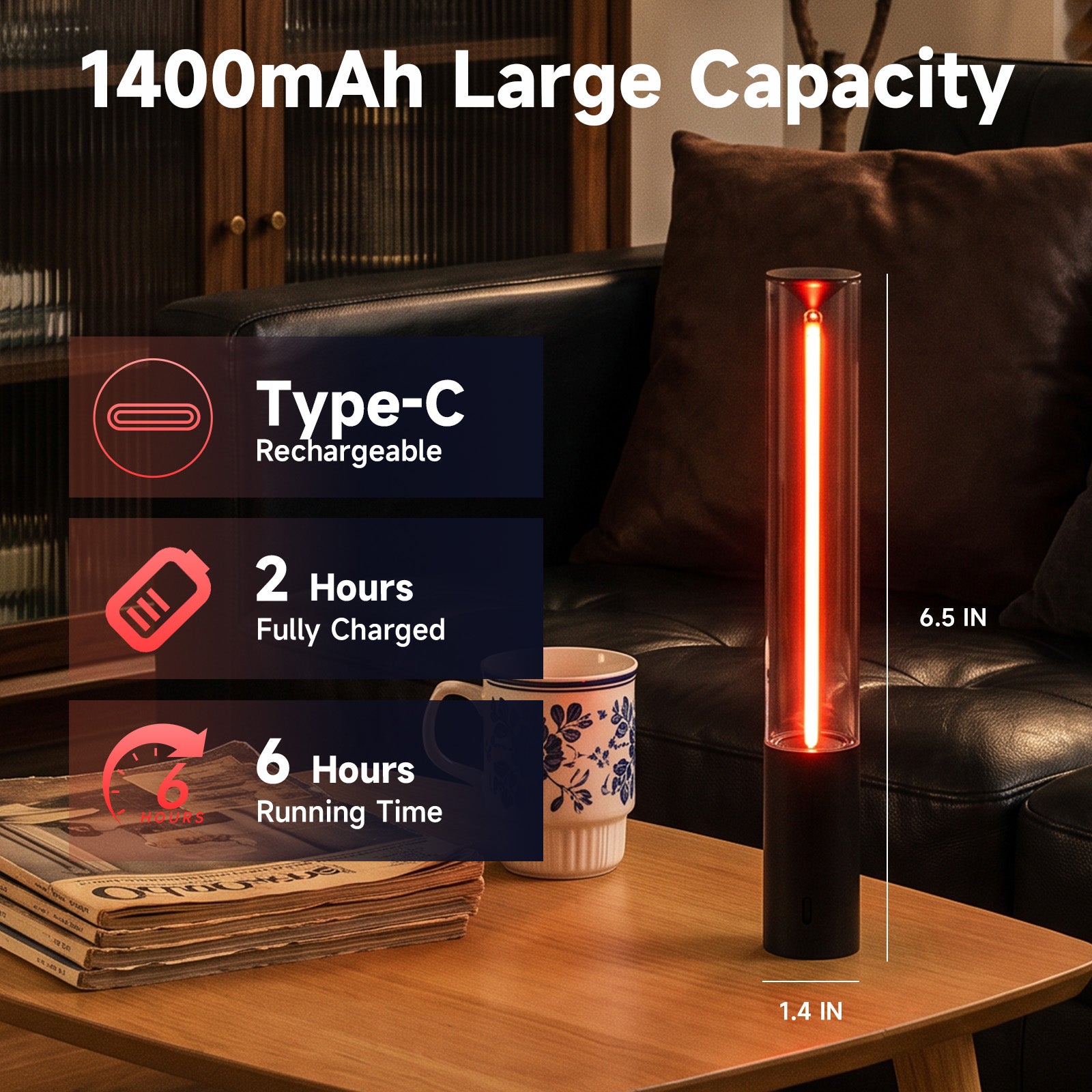 Augelight Portable RGB Ambient Light Wall Sconce Rechargeable USB Torch Lights Cordless Mood Light for Gaming
