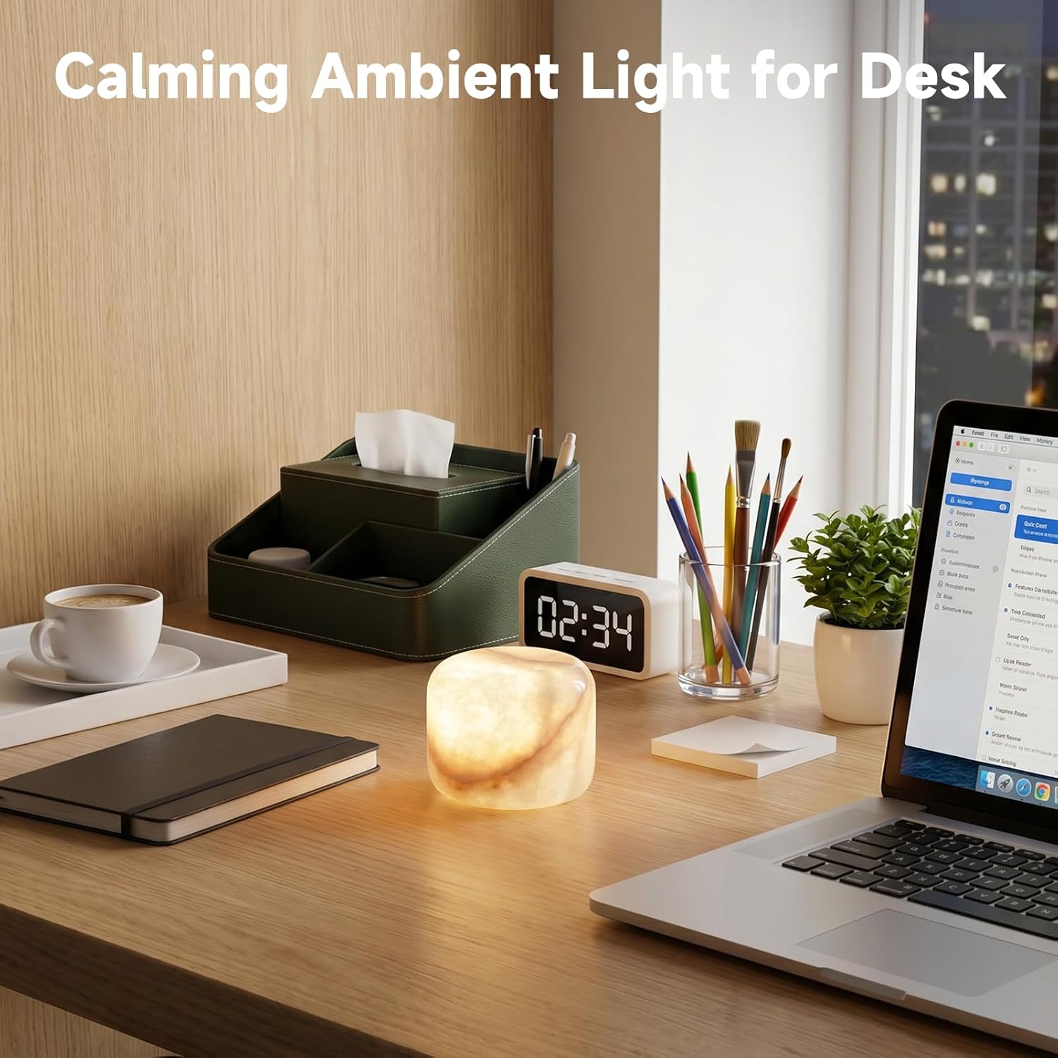 AUGE LIGHT Marble Touch Desk Lamp, Cordless Rechargeable LED Ambient Night Light, 3 - Level Dimmable Warm Glow Table Lamp for Bedroom, Nightstand, Living Room & Modern Home Decor - Auge Light