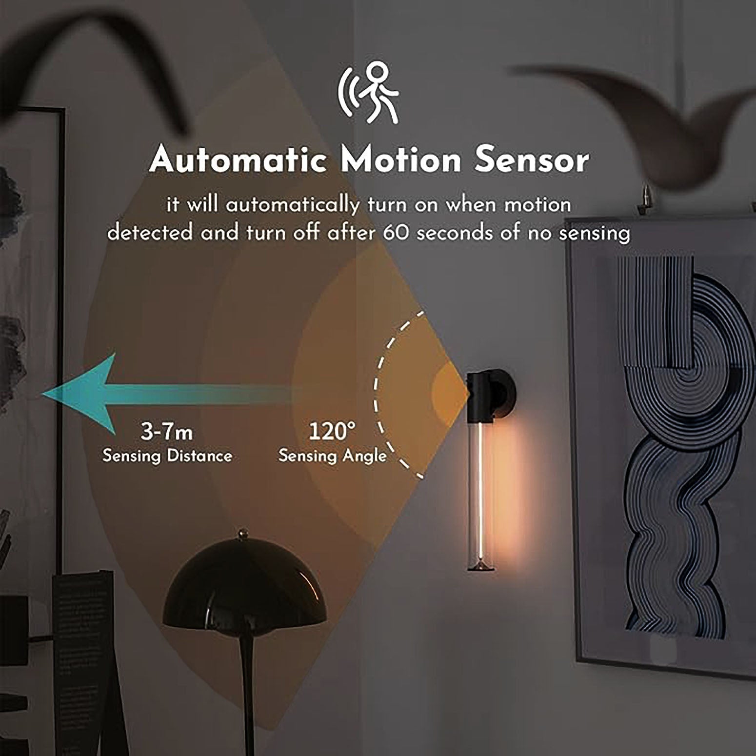 Motion Sensor LED Night Light: Auge Light is a portable, rechargeable night lamp ideal for bedroom, hallway, and closet. - Auge Light