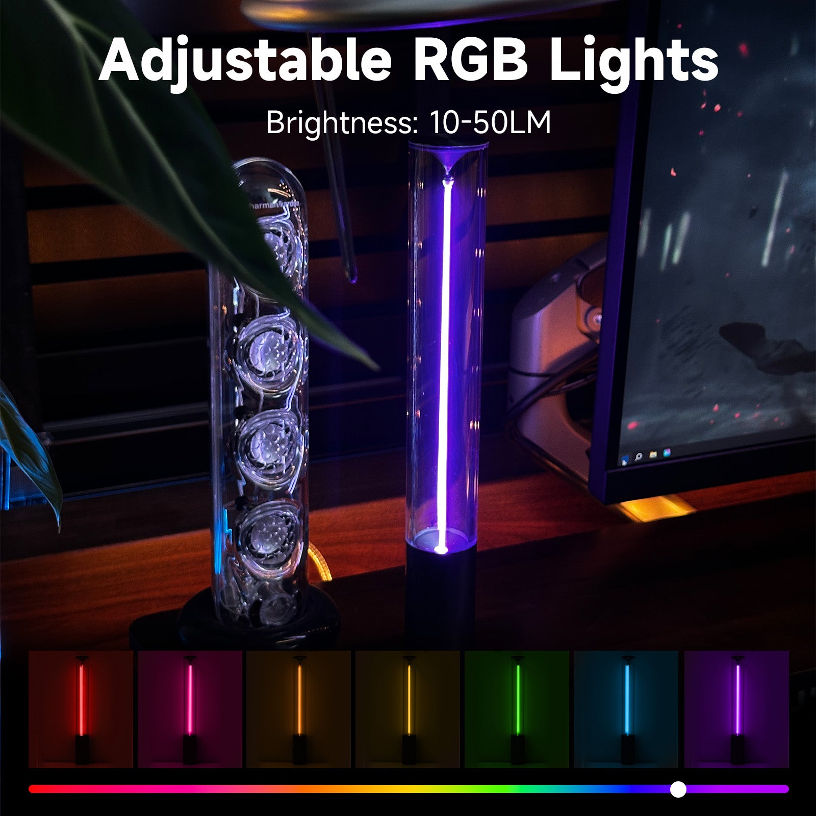 Augelight Portable RGB Ambient Light Wall Sconce Rechargeable USB Torch Lights Cordless Mood Light for Gaming
