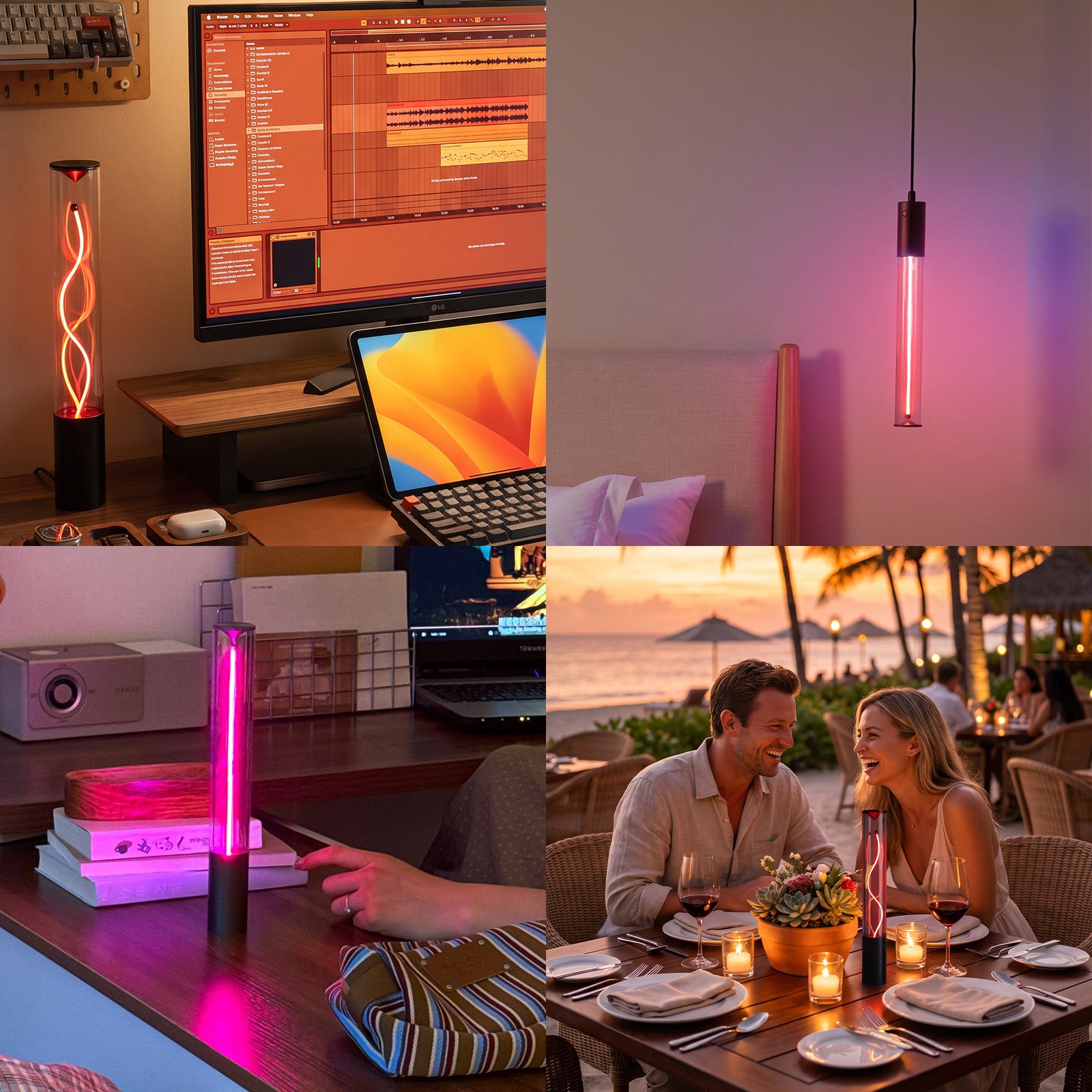Augelight Portable RGB Ambient Light Wall Sconce Rechargeable USB Torch Lights Cordless Mood Light for Gaming