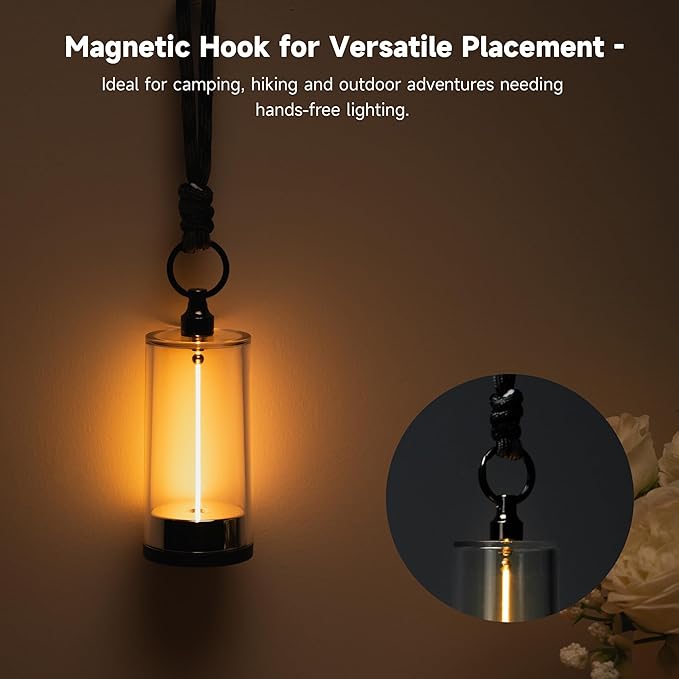 4 - in - 1 LED Candle Lamp Flameless Night Light, Minimalist Lamps Cordless Table Lights Rechargeable Portable Lights, Creative Gifts, Birthday Gift for Men,Women,Geek,Adults - Auge Light