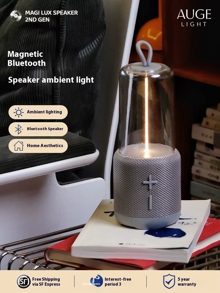AUGELIGHT Bluetooth Speaker Modern Multifunctional Night Desk Lamp Atmosphere Light Battery Powered Magilux  Speaker Lamp,  Perfect for your office, nightstand or dorm room