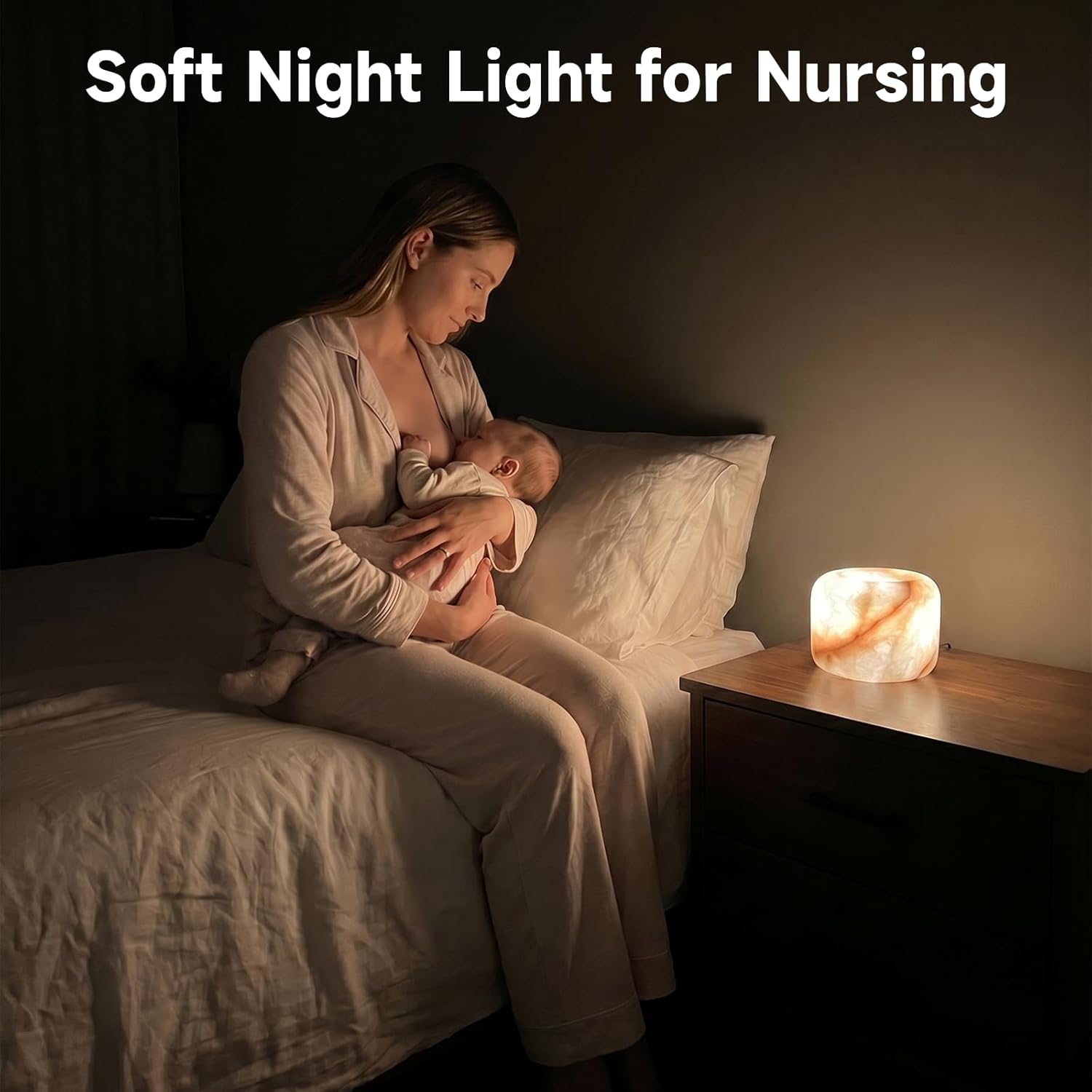 AUGE LIGHT Marble Touch Desk Lamp, Cordless Rechargeable LED Ambient Night Light, 3 - Level Dimmable Warm Glow Table Lamp for Bedroom, Nightstand, Living Room & Modern Home Decor - Auge Light