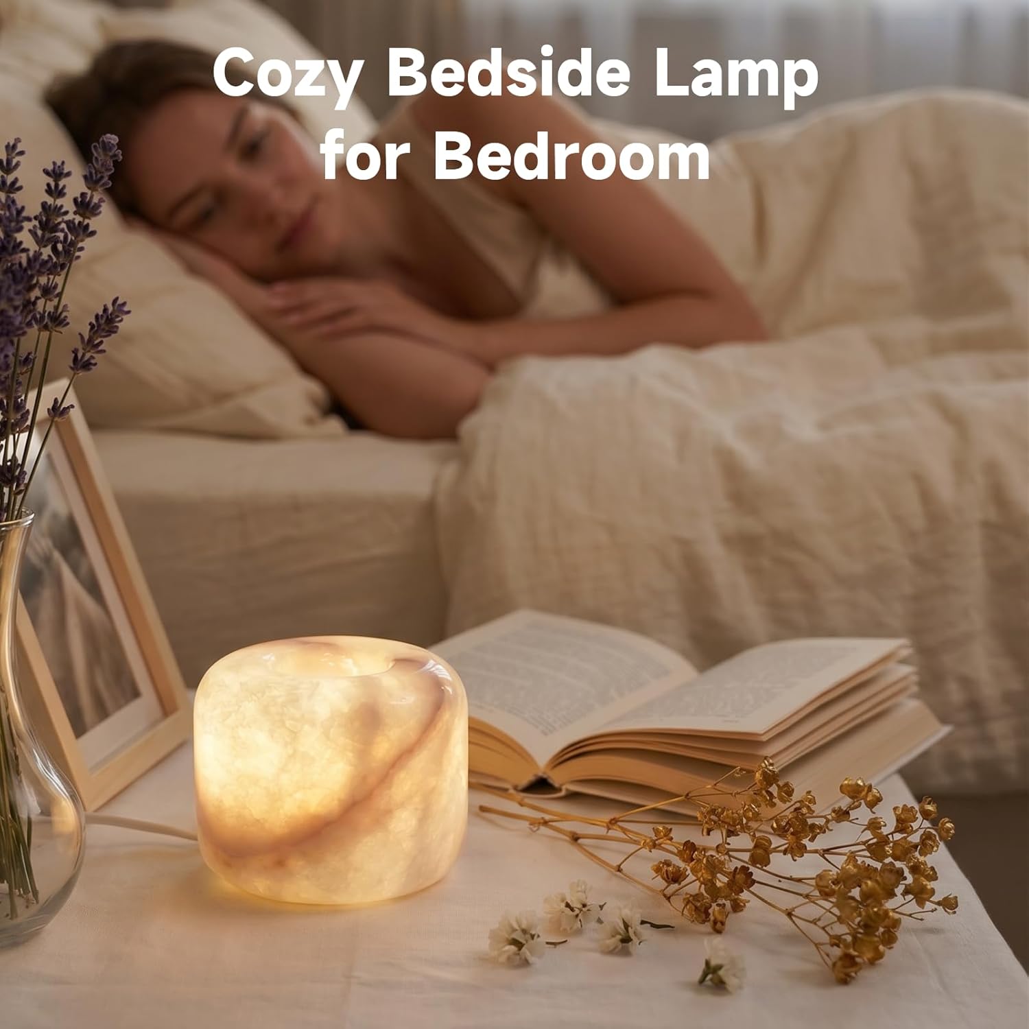 AUGE LIGHT Marble Touch Desk Lamp, Cordless Rechargeable LED Ambient Night Light, 3 - Level Dimmable Warm Glow Table Lamp for Bedroom, Nightstand, Living Room & Modern Home Decor - Auge Light