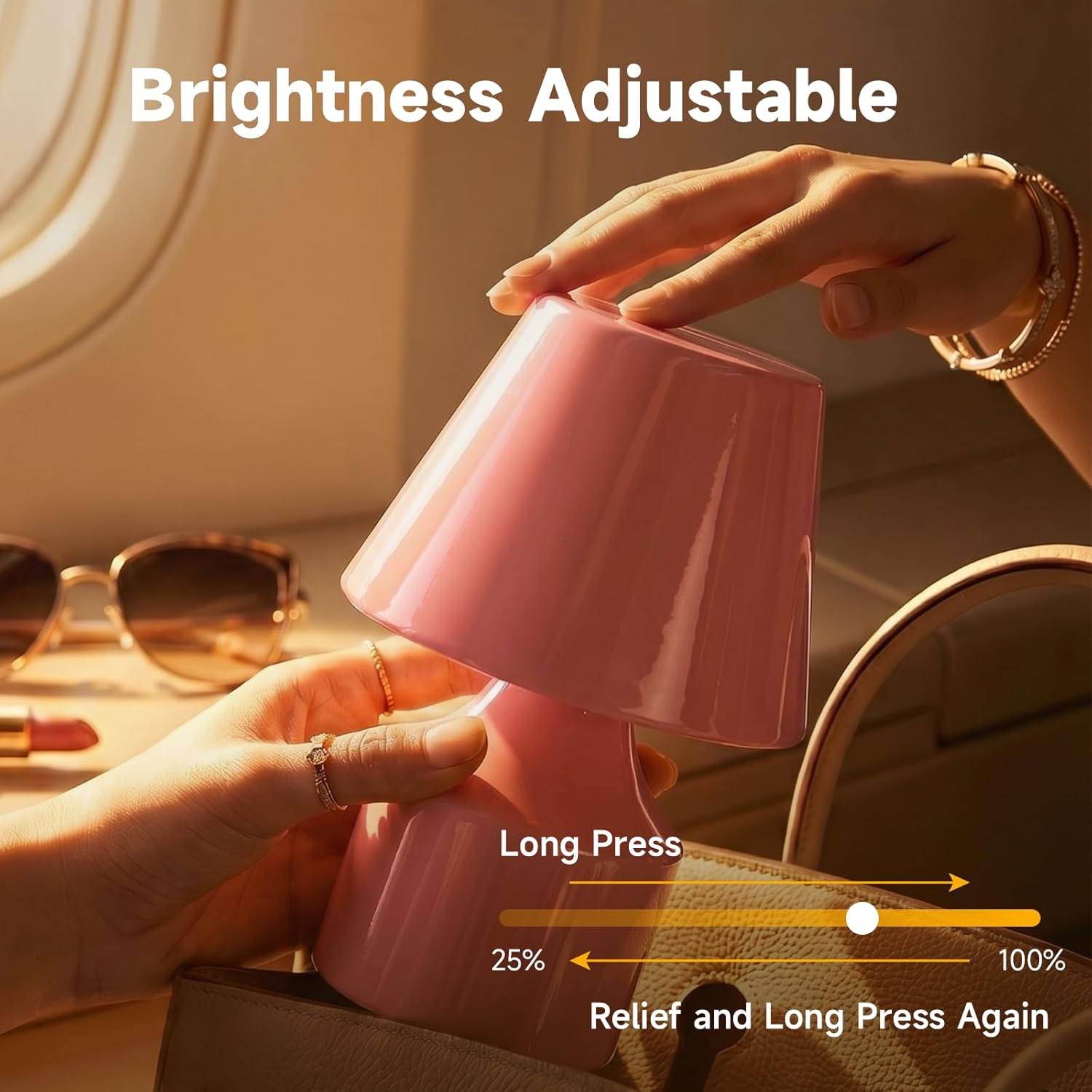 AugeLight TAPO Series Tap Control Mini Desk Lamp, Dimmable Touch Night Light, Portable LED Bedside Lamp with 3 Brightness Levels, Soft Ambient Lighting for Bedroom, Nursery, Office & Dorm - Auge Light