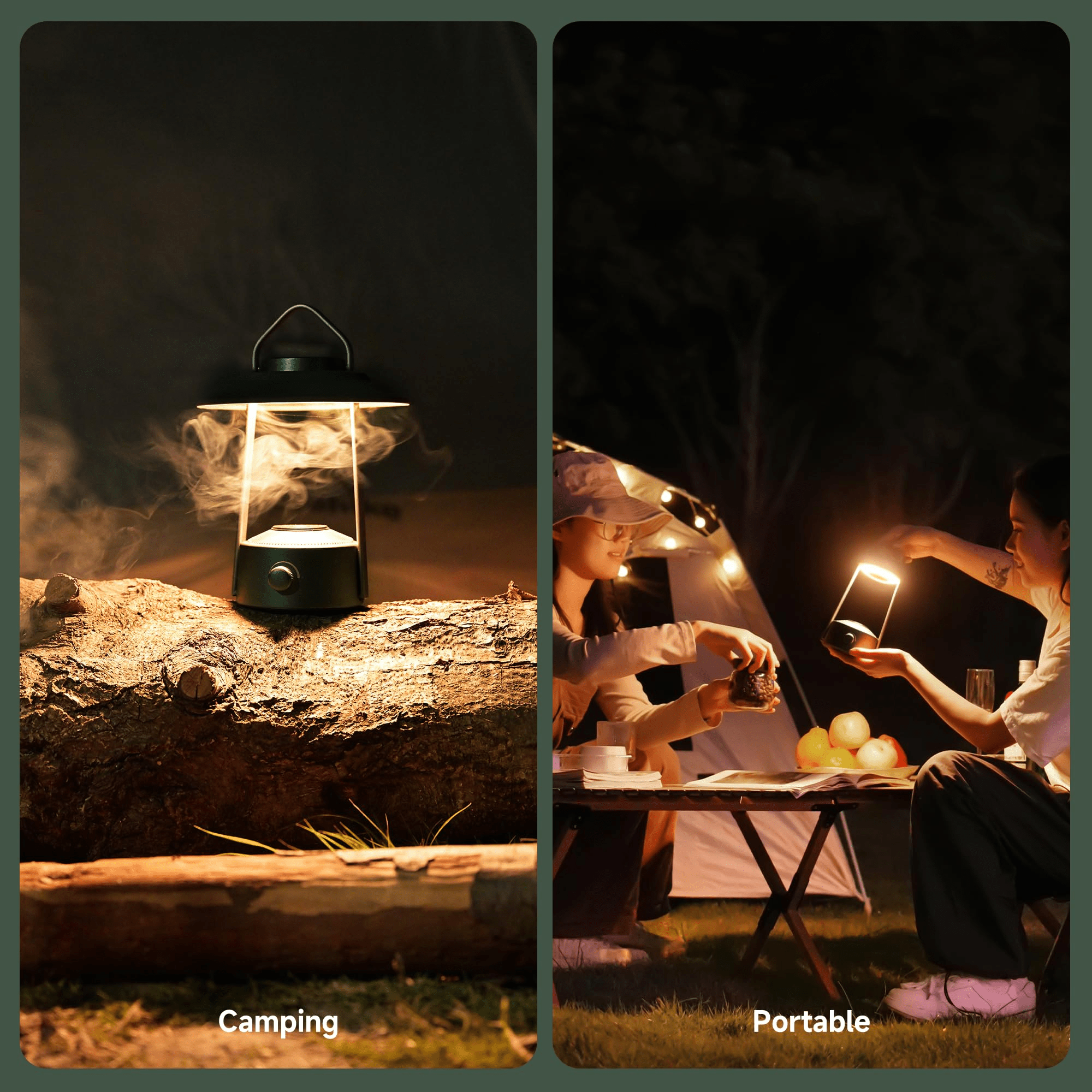 LED Camping Lantern, Dimmable with Dual Color Temperature 1600K - 5000K, Metal Construction, Portable with Tripod Stand - Auge Light