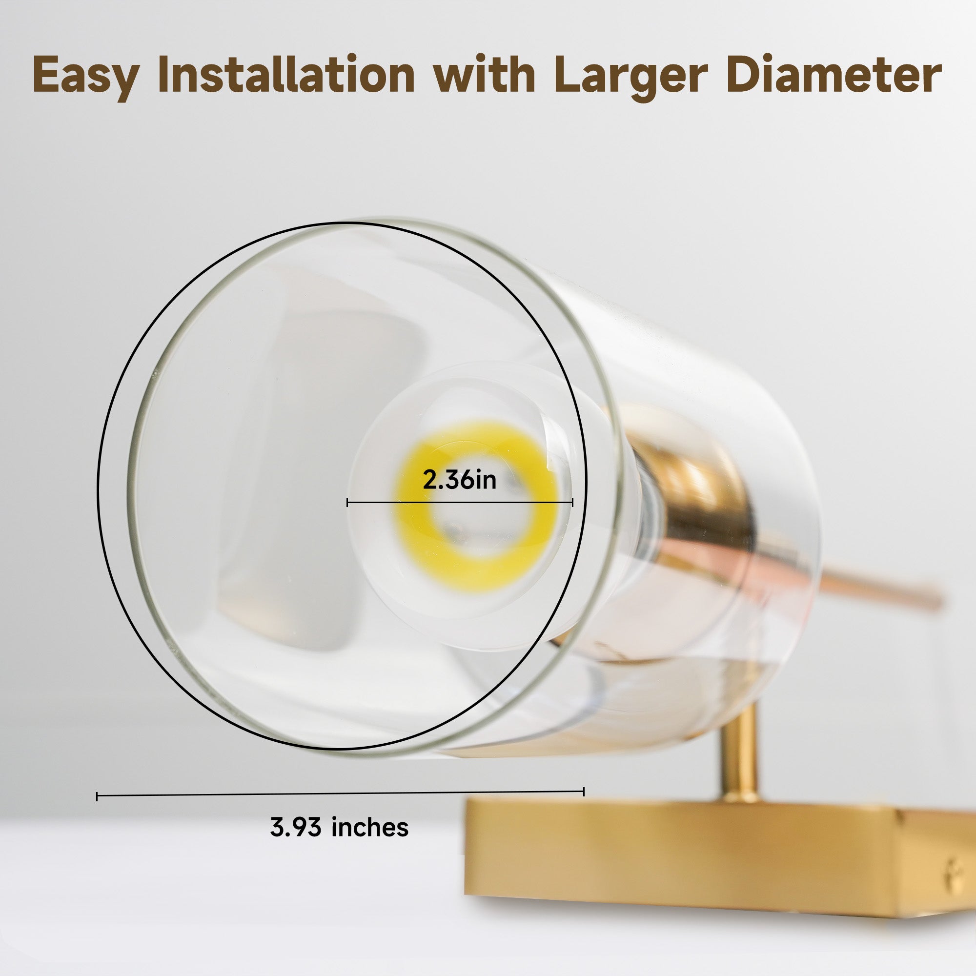 Modern 1 - Light Bathroom Wall Light, Brushed Vanity Light Fixture with Clear Glass Shade, E26 CRI90 Bulb Included, Wall Sconce for Mirror, Bedroom, Hallway Living Room - Auge Light